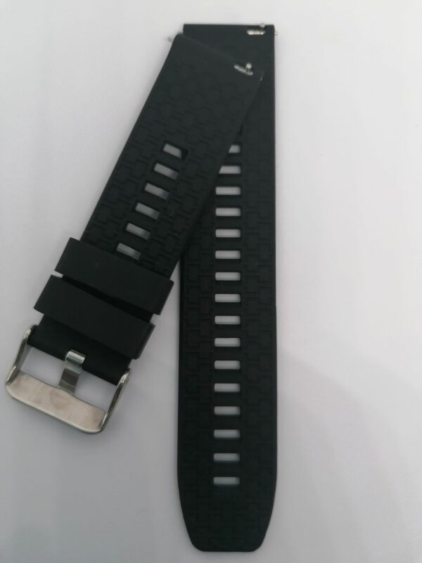 Силиконова каишка за Garmin, Samsung, Huawei watch 20 mm – черна - Image 3