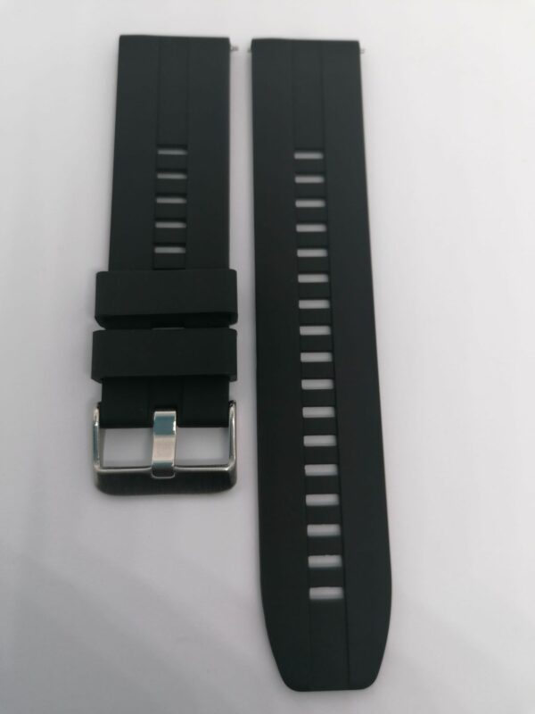Силиконова каишка за Garmin, Samsung, Huawei watch 20 mm – черна - Image 4