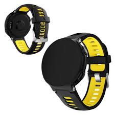 Силиконова каишка за Garmin Forerunner черна/ жълта