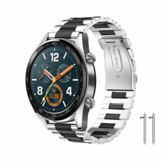 Стоманена каишка 22 мм сиво/черна за Samsung / Huawei watch