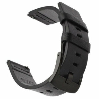 Кожена каишка за Garmin, Samsung, Huawei watch 20 мм ЧЕРНА
