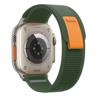 Текстилна каишка за Apple Watch Ultra/ SE series 9 8 7 6 5 4 3 2 тъмно зелена