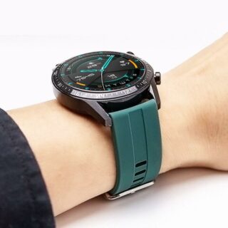 Силиконова каишка за Samsung / Huawei Watch 22 mm тъмно зелена