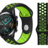 Силиконова каишка за Samsung / Huawei watch Sport 22 mm черно-зелена
