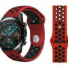 Силиконова каишка за Samsung / Huawei watch Sport 22 mm червено-черна