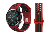 Силиконова каишка за Samsung / Huawei watch Sport 22 mm червено-черна