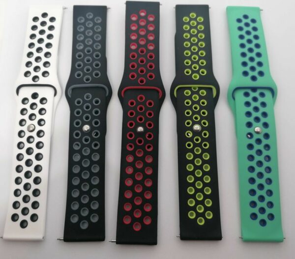 Силиконова каишка Sport 22 mm за Samsung / Huawei watch бяло-черна - Image 4