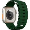 Силиконова каишка / Ocean band/ за Apple 49 mm 45 mm 44 mm 42 mm – тъмно зелена