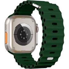 Силиконова каишка / Ocean band/ за Apple 49 mm 45 mm 44 mm 42 mm – тъмно зелена