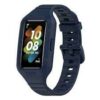 Силиконова каишка с кейс за Huawei watch BAND 6/7 тъмно синя