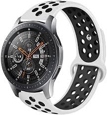Силиконова каишка Sport 22 mm за Samsung / Huawei watch бяло-черна
