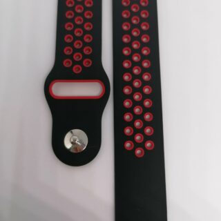 Силиконова каишка за Samsung/ Huawei watch Sport 22 mm черно-червена