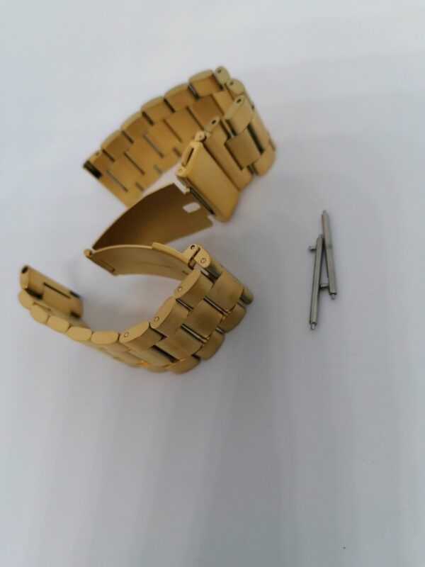 Стоманена каишка 22 мм златна / gold/ за Samsung / Huawei watch - Image 2