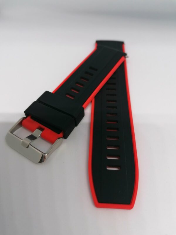Силиконова каишка за Samsung, Huawei Watch 22 mm черно/червена - Image 4
