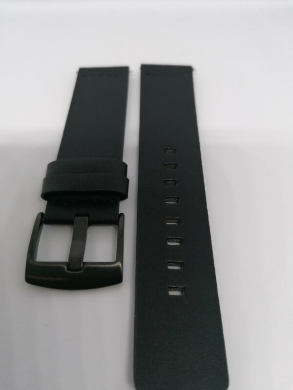 Кожена каишка за Samsung / Huawei watch 22 мм черна-черно - Image 2
