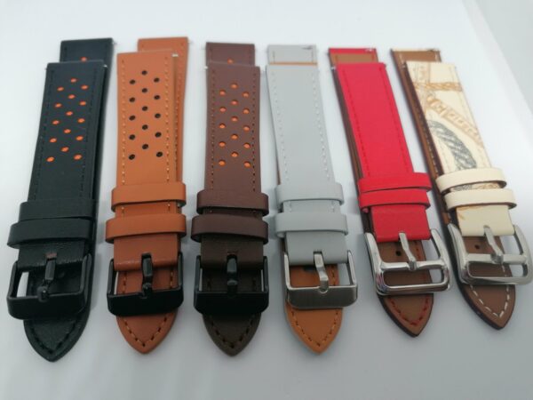 Коженa каишкa за Samsung Watch, Huawei 20 mm червена - Image 4