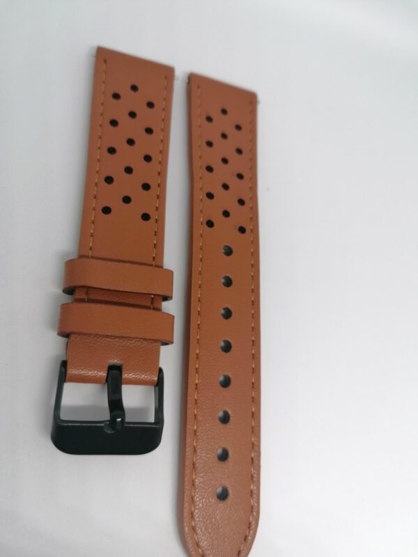 Коженa каишкa за Samsung Watch, Huawei 20 mm светло кафява - Image 2