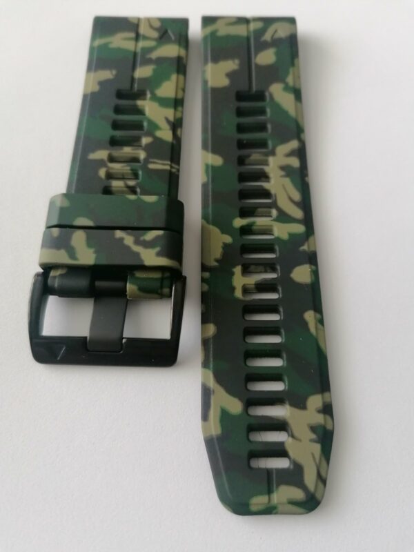 Силиконова каишка за Garmin 26mm Quick Fit камуфлажна зелена - Image 2