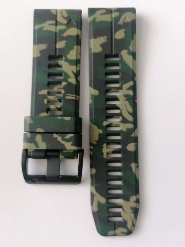 Силиконова каишка за Garmin 26mm Quick Fit камуфлажна зелена