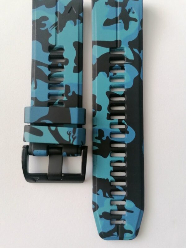 Силиконова каишка за Garmin 22mm Quick Fit камуфлажна синя