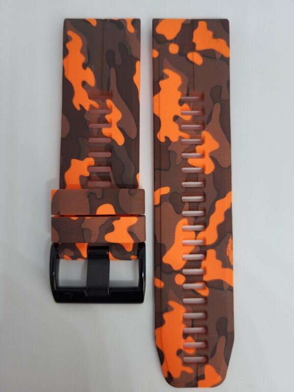 Силиконова каишка за Garmin 26mm Quick Fit камуфлажна оранжева - Image 2