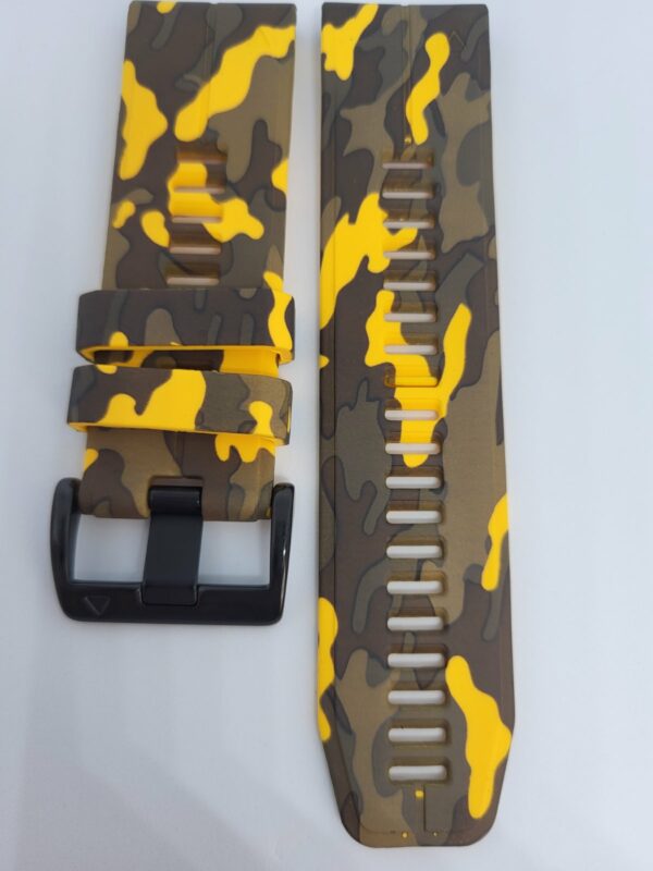 Силиконова каишка за Garmin 26mm Quick Fit камуфлажна жълта - Image 2