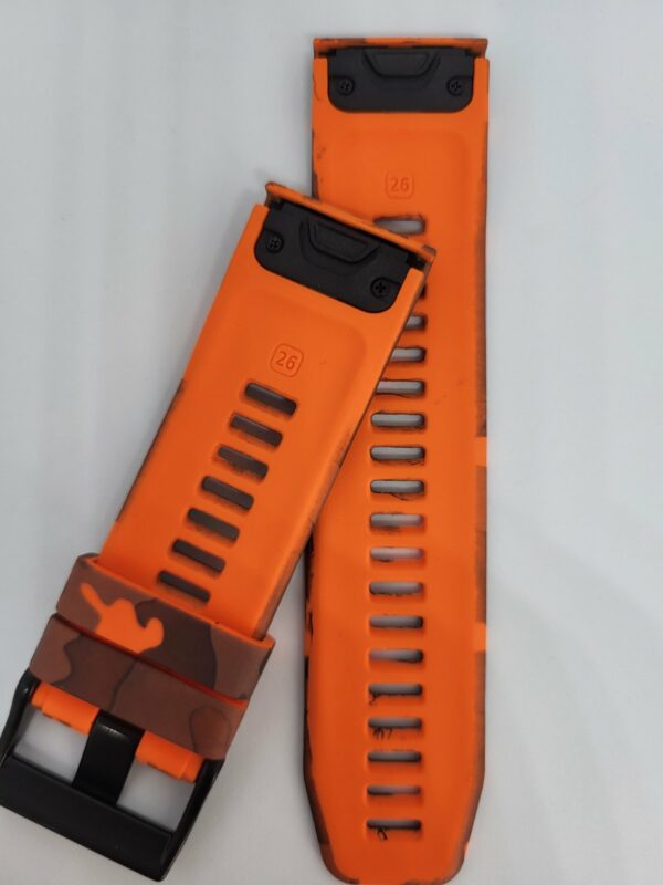 Силиконова каишка за Garmin 26mm Quick Fit камуфлажна оранжева - Image 3