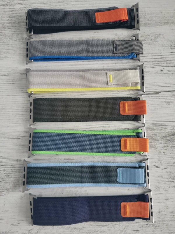 Текстилна каишка за Apple Watch Ultra/ SE series 9 8 7 6 5 4 3 2 синя - Image 2