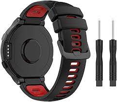 Силиконова каишка за Garmin Forerunner черно/червена